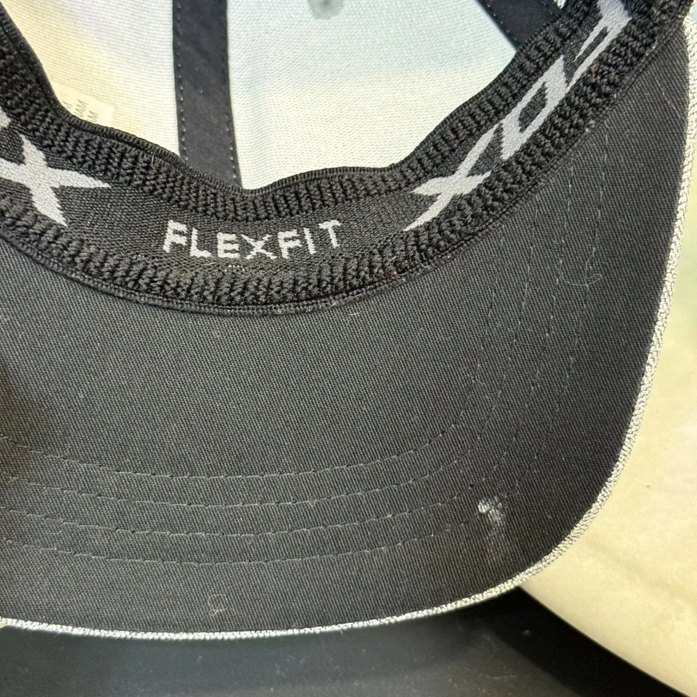 Fox Racing Kids Hat‎ Grey Herringbone Black Rubber Logo Y2K Youth Baseball Cap
